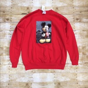 Red Disney Mickey Mouse crewneck sweatshirt NWT